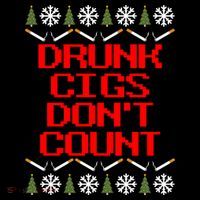 Drunk Cigs DonT Count Ugly Christmas Outfit Funny Women's Hoodie thumb 2