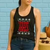 Drunk Cigs DonT Count Ugly Christmas Outfit Funny Women's Tank Top thumb 2