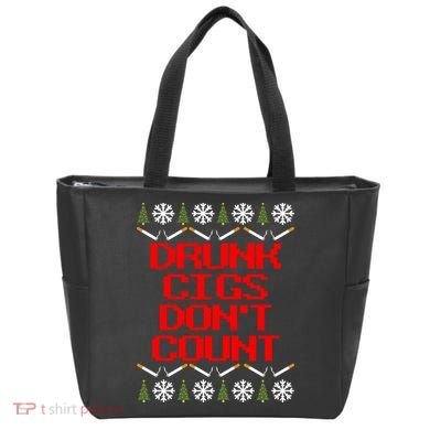 Drunk Cigs DonT Count Ugly Christmas Outfit Funny Tote Bag