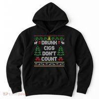 Drunk Cigs Dont Count Ugly Christmas Sweater Hoodie thumb 0