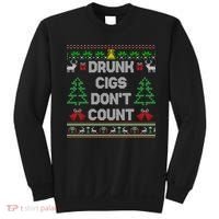 Drunk Cigs Dont Count Ugly Christmas Sweater Sweatshirt thumb 0