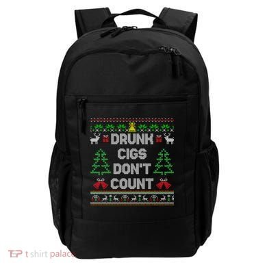 Drunk Cigs Dont Count Ugly Christmas Sweater Backpack