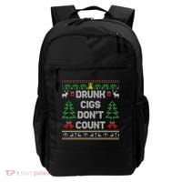 Drunk Cigs Dont Count Ugly Christmas Sweater Backpack thumb 0