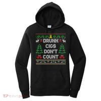 Drunk Cigs Dont Count Ugly Christmas Sweater Women's Hoodie thumb 0