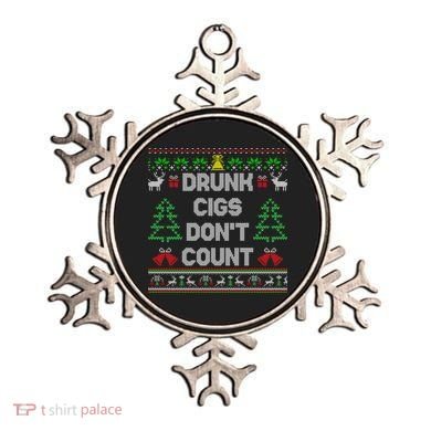 Drunk Cigs Dont Count Ugly Christmas Sweater Ornament