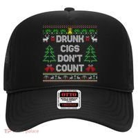 Drunk Cigs Dont Count Ugly Christmas Sweater Hat thumb 0