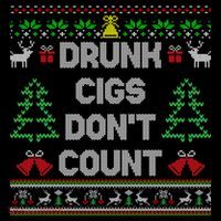 Drunk Cigs Dont Count Ugly Christmas Sweater Toddler Hoodie thumb 2