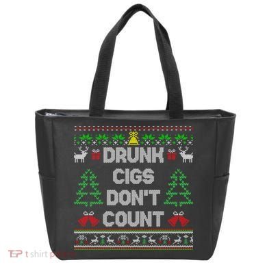 Drunk Cigs Dont Count Ugly Christmas Sweater Tote Bag