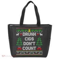 Drunk Cigs Dont Count Ugly Christmas Sweater Tote Bag thumb 0