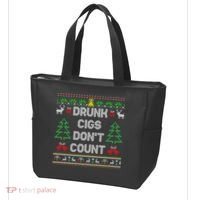 Drunk Cigs Dont Count Ugly Christmas Sweater Tote Bag thumb 3