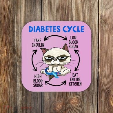 Diabetes Cycle Diabetes Awareness Cat Lover Coaster