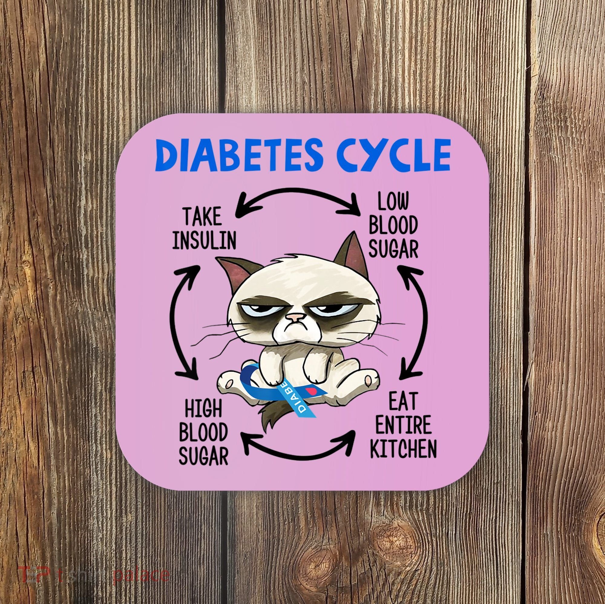 Diabetes Cycle Diabetes Awareness Cat Lover Coaster