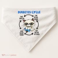 Diabetes Cycle Diabetes Awareness Cat Lover USA-Made Doggie Bandana thumb 0