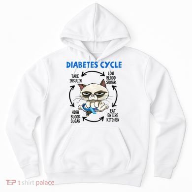 Diabetes Cycle Diabetes Awareness Cat Lover Hoodie