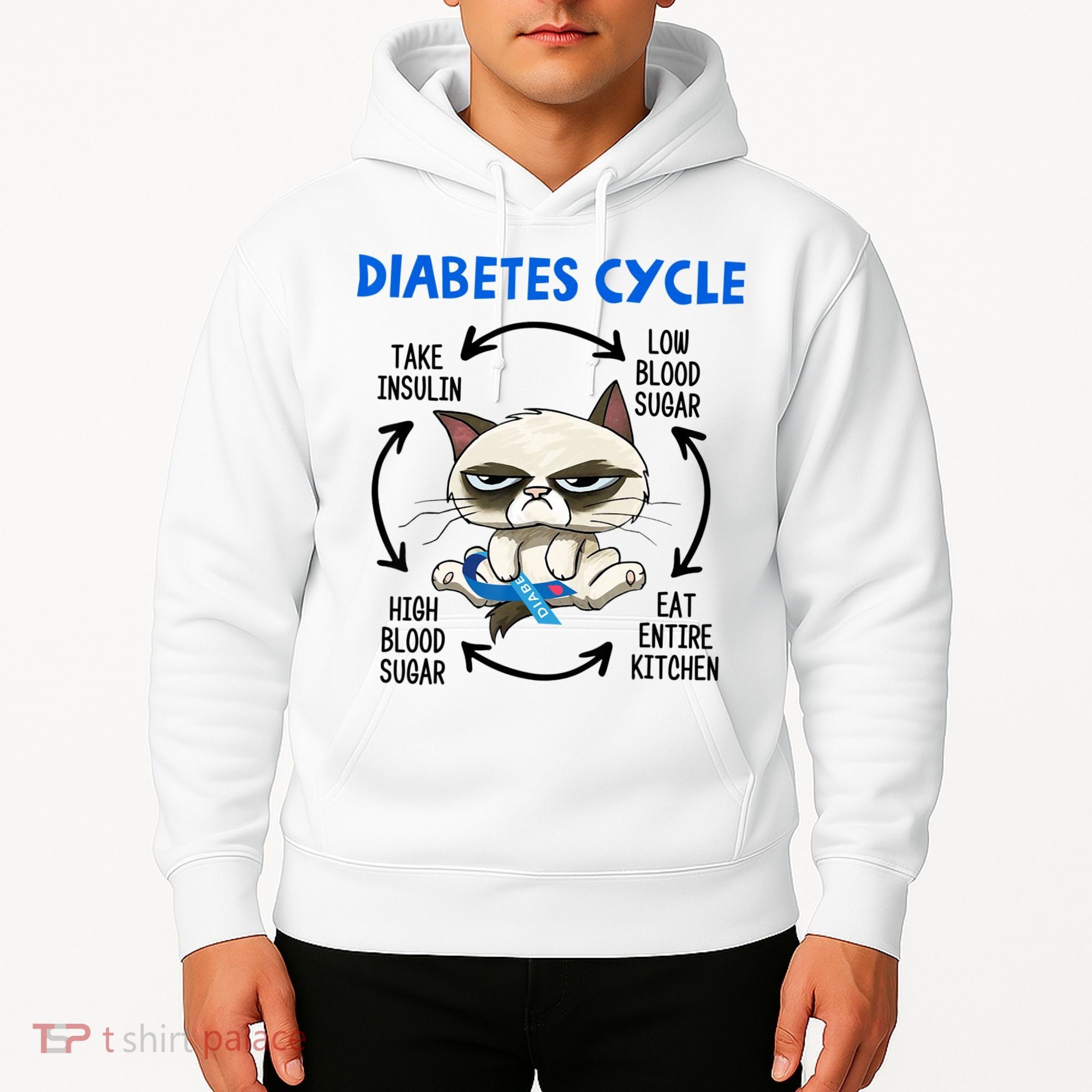 Diabetes Cycle Diabetes Awareness Cat Lover Hoodie