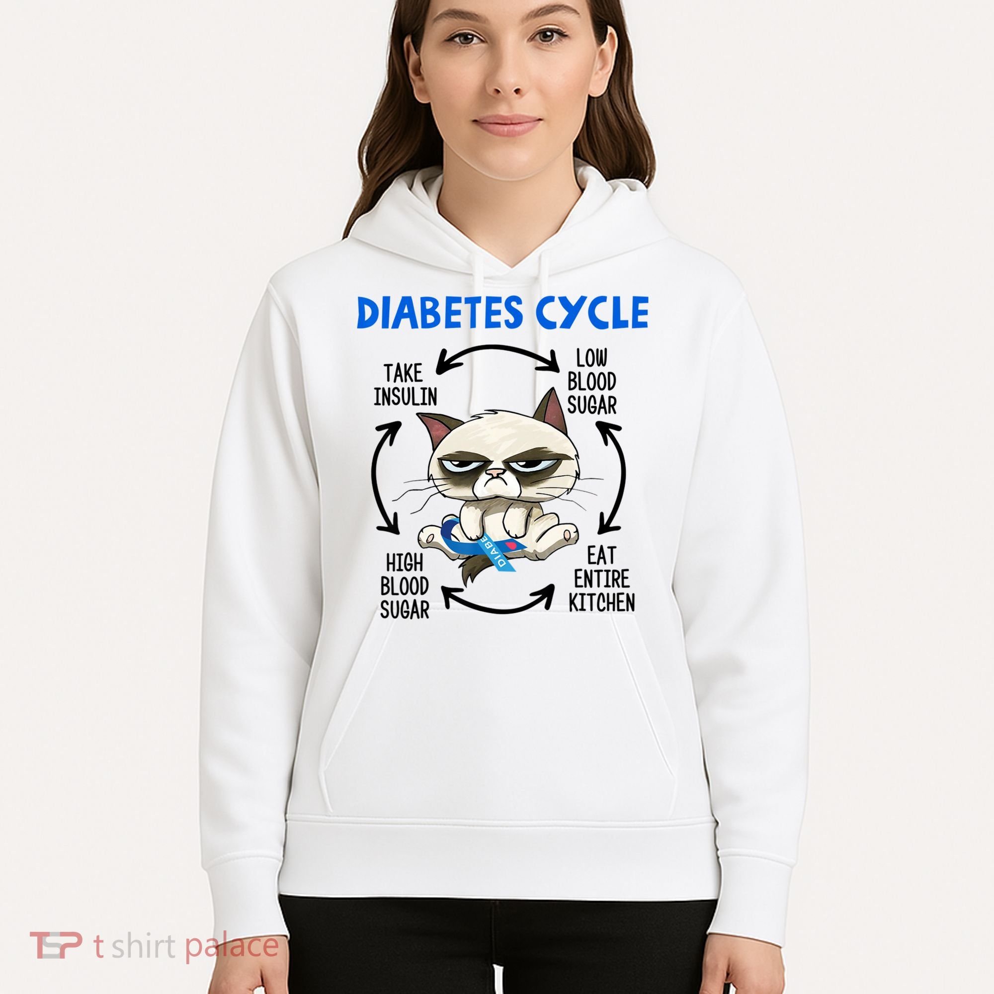 Diabetes Cycle Diabetes Awareness Cat Lover Hoodie