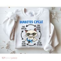Diabetes Cycle Diabetes Awareness Cat Lover Sweatshirt thumb 2