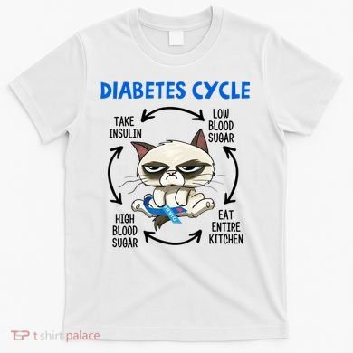 Diabetes Cycle Diabetes Awareness Cat Lover T-Shirt