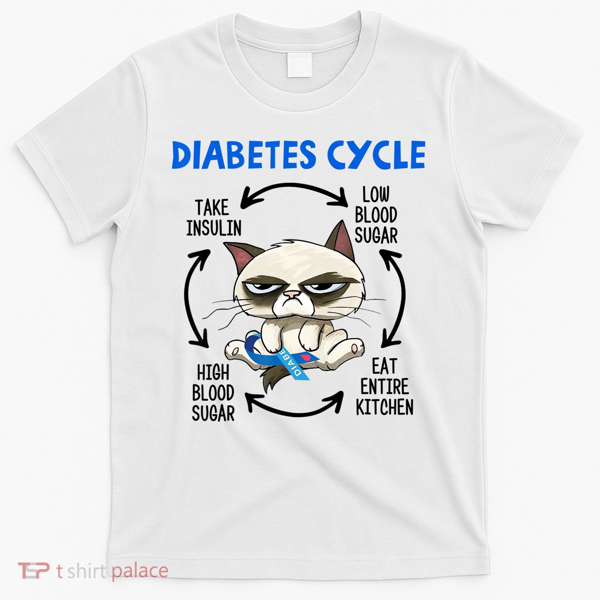Diabetes Cycle Diabetes Awareness Cat Lover T-Shirt