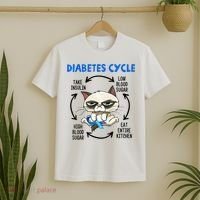 Diabetes Cycle Diabetes Awareness Cat Lover T-Shirt thumb 2