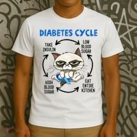 Diabetes Cycle Diabetes Awareness Cat Lover T-Shirt thumb 3