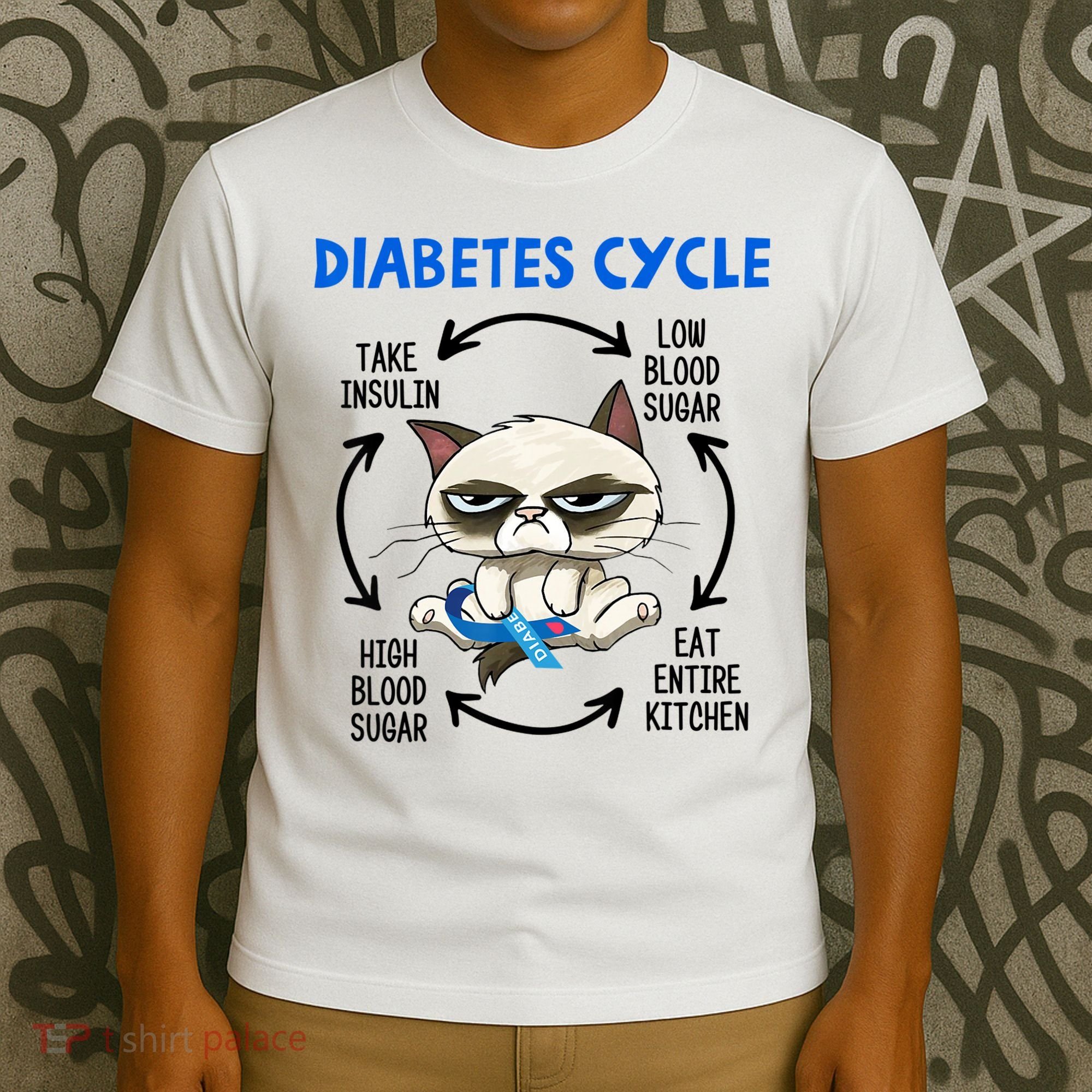Diabetes Cycle Diabetes Awareness Cat Lover T-Shirt