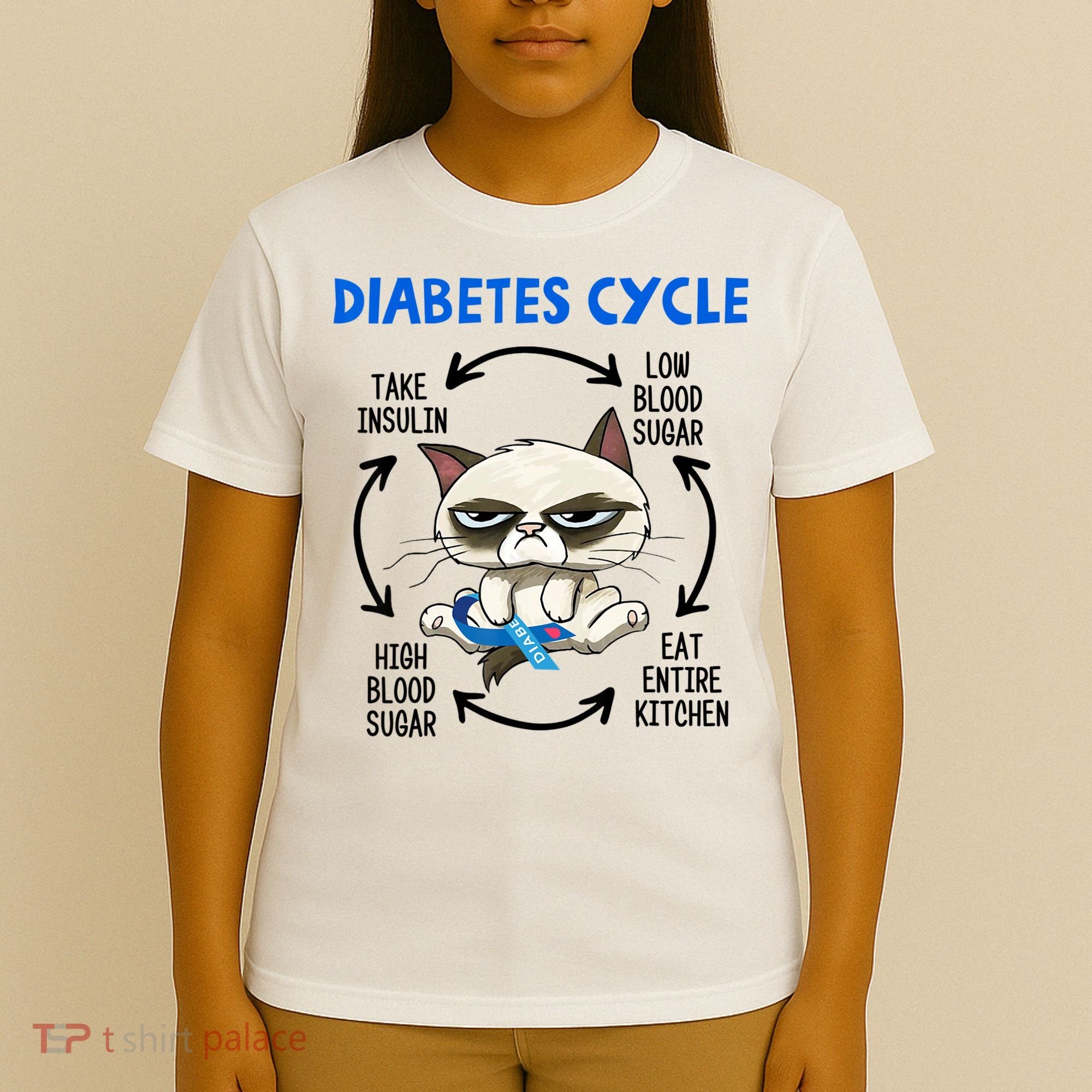 Diabetes Cycle Diabetes Awareness Cat Lover T-Shirt