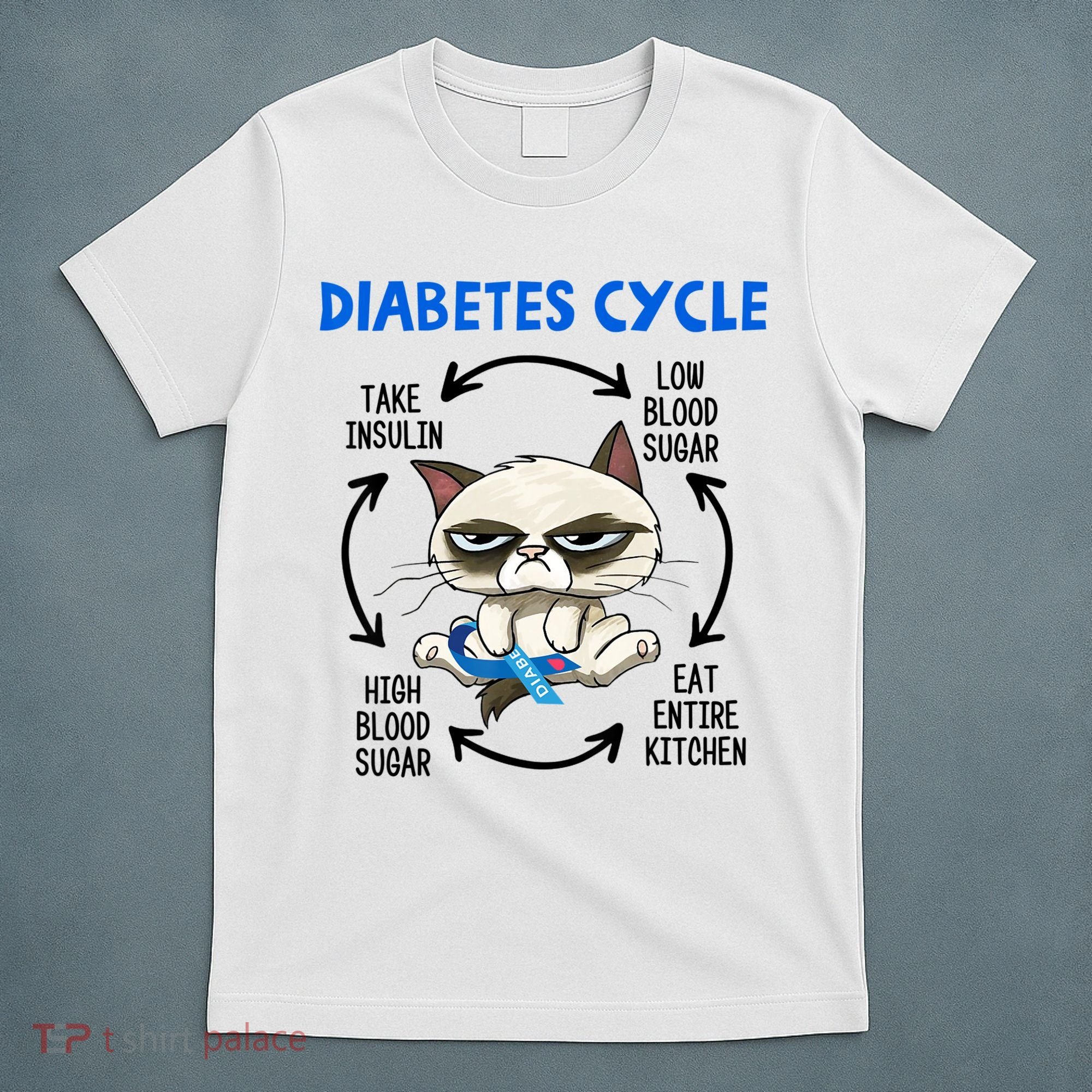Diabetes Cycle Diabetes Awareness Cat Lover T-Shirt