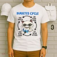 Diabetes Cycle Diabetes Awareness Cat Lover T-Shirt thumb 6