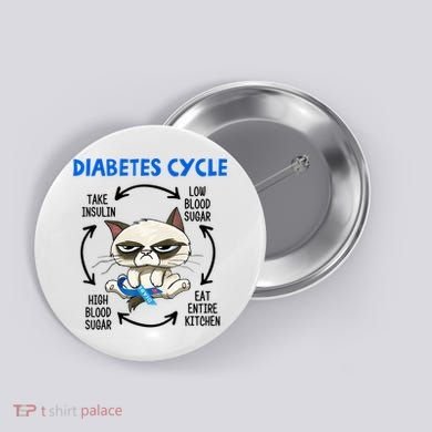 Diabetes Cycle Diabetes Awareness Cat Lover Button