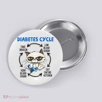 Diabetes Cycle Diabetes Awareness Cat Lover Button thumb 0