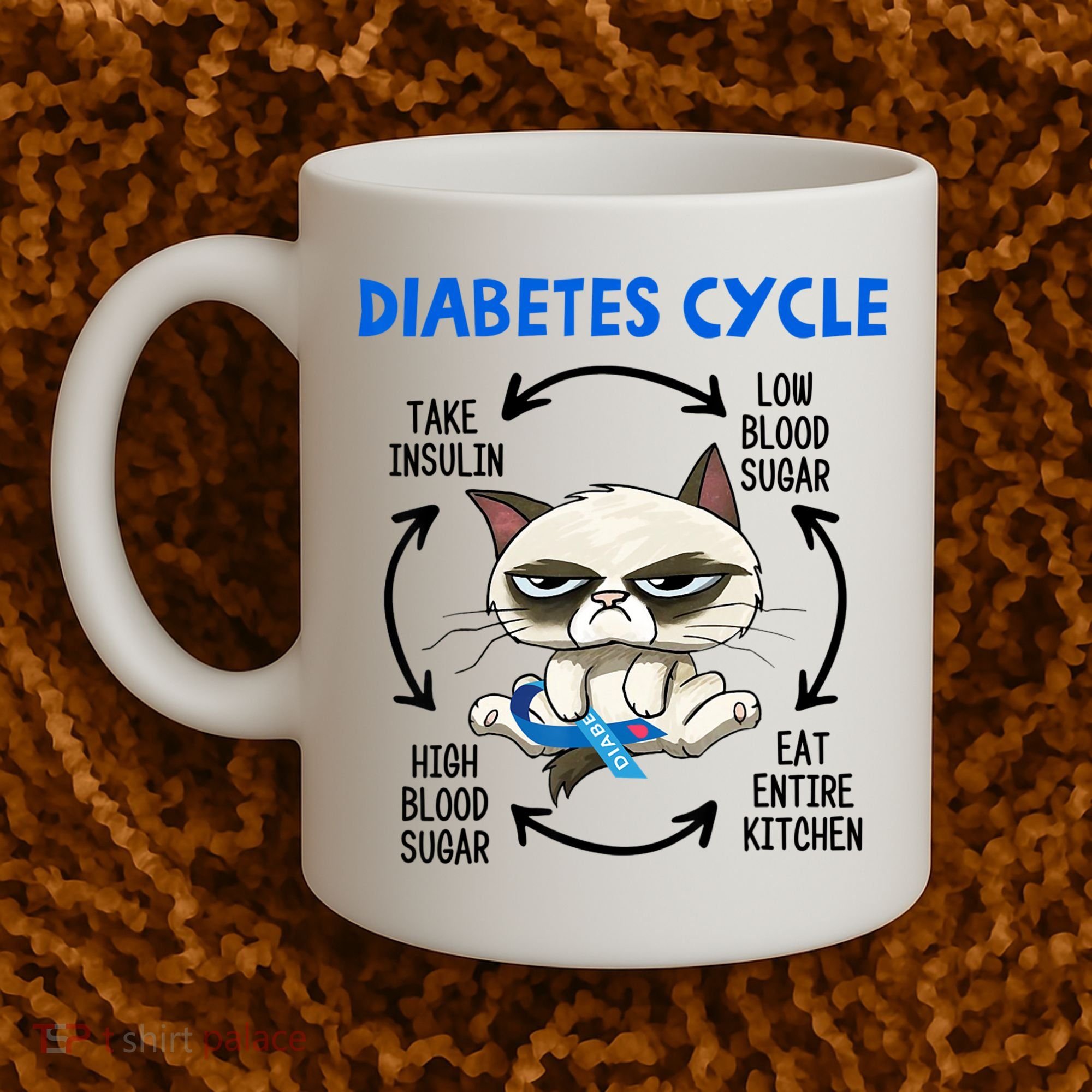 Diabetes Cycle Diabetes Awareness Cat Lover Coffee Mug