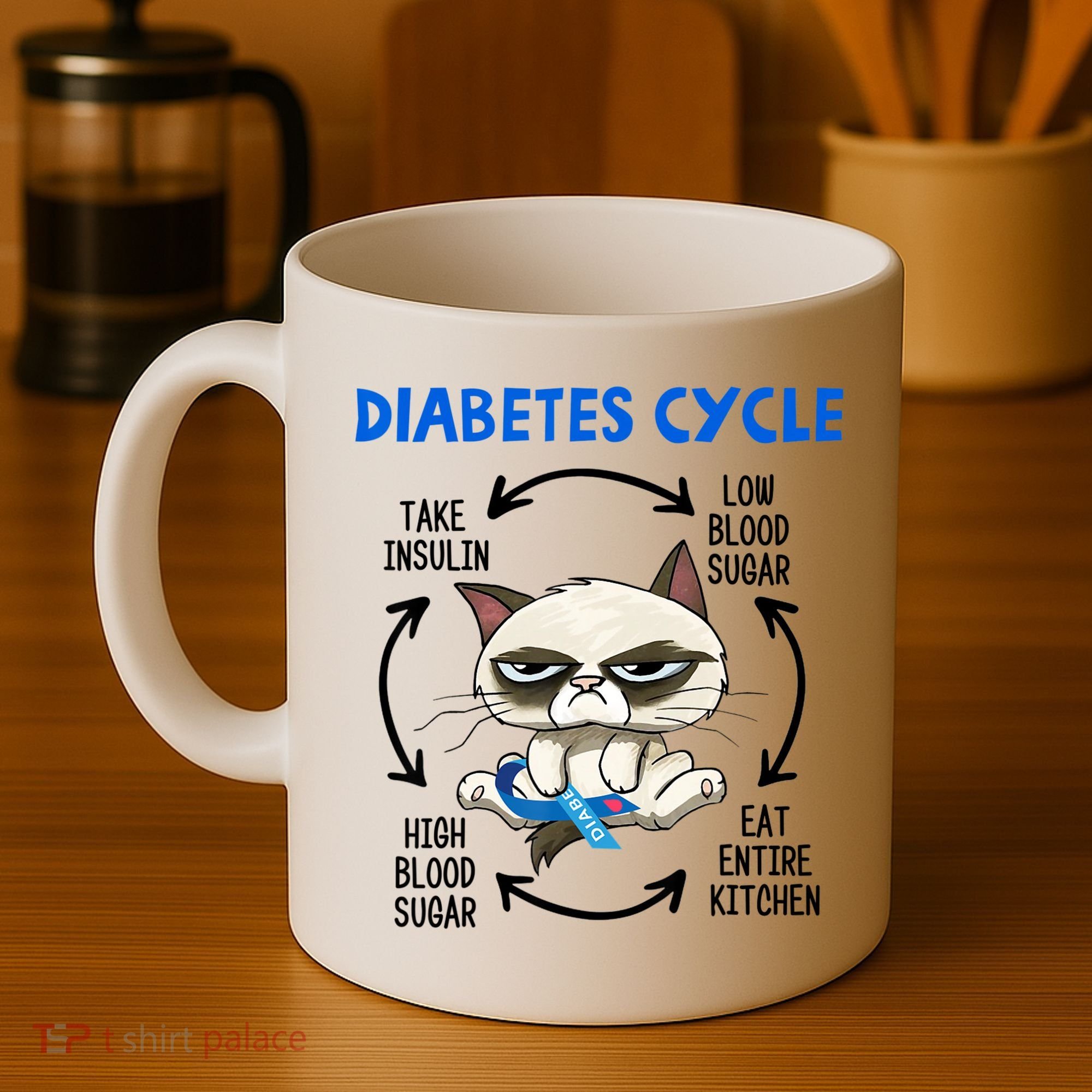 Diabetes Cycle Diabetes Awareness Cat Lover Coffee Mug