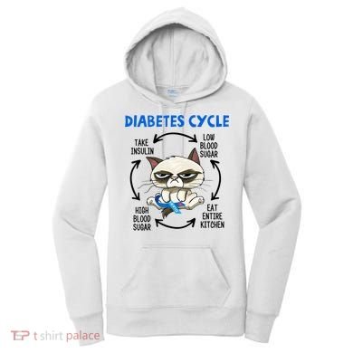 Diabetes Cycle Diabetes Awareness Cat Lover Women's Hoodie