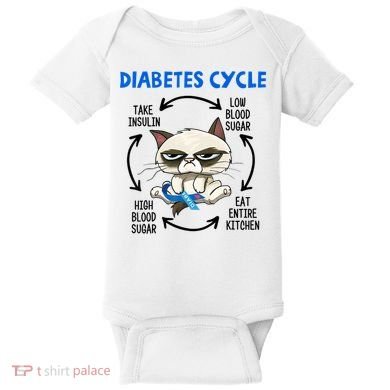 Diabetes Cycle Diabetes Awareness Cat Lover Baby Bodysuit