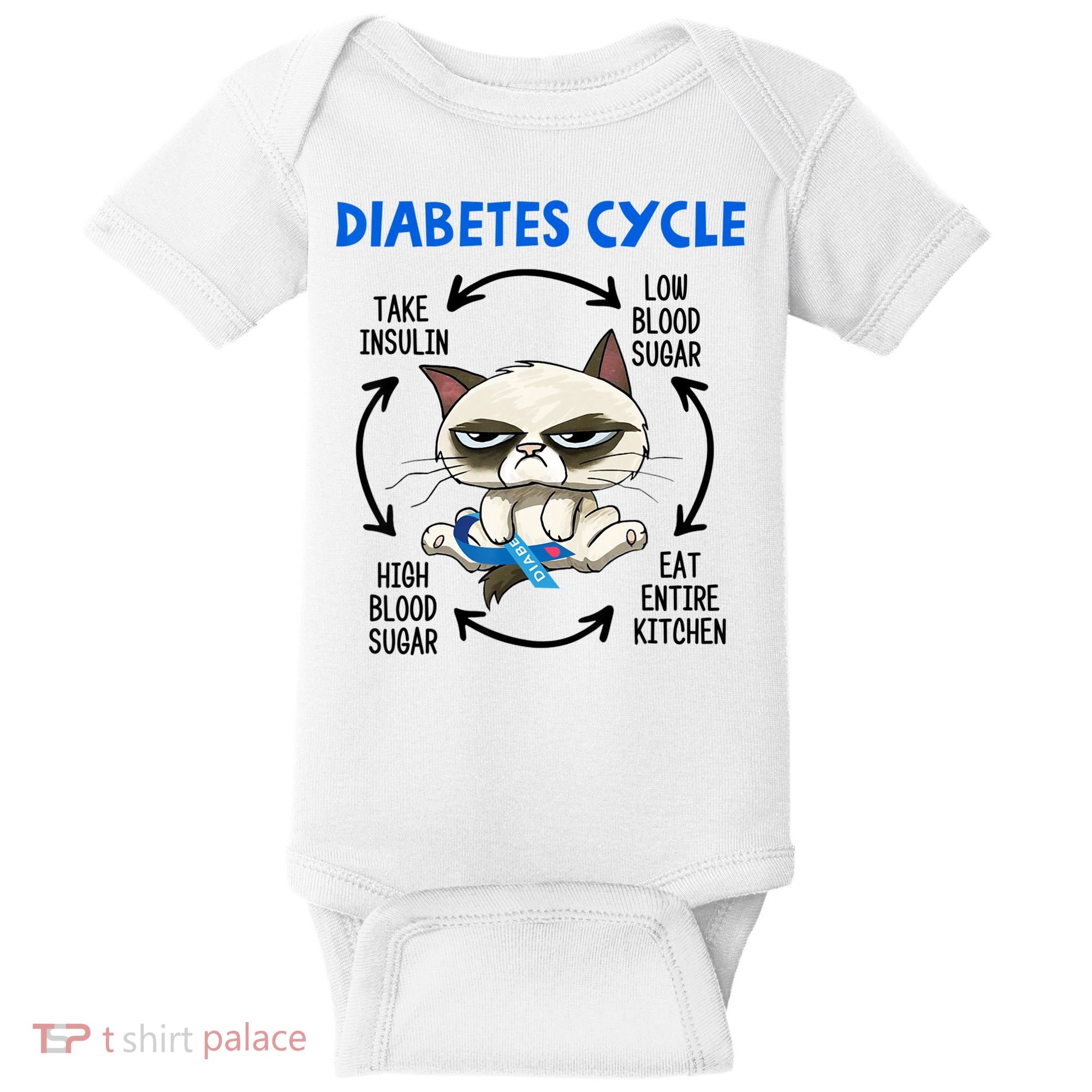 Diabetes Cycle Diabetes Awareness Cat Lover Baby Bodysuit