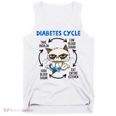 Diabetes Cycle Diabetes Awareness Cat Lover Tank Top