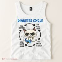 Diabetes Cycle Diabetes Awareness Cat Lover Tank Top thumb 2