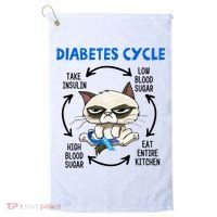 Diabetes Cycle Diabetes Awareness Cat Lover Golf Towel thumb 0
