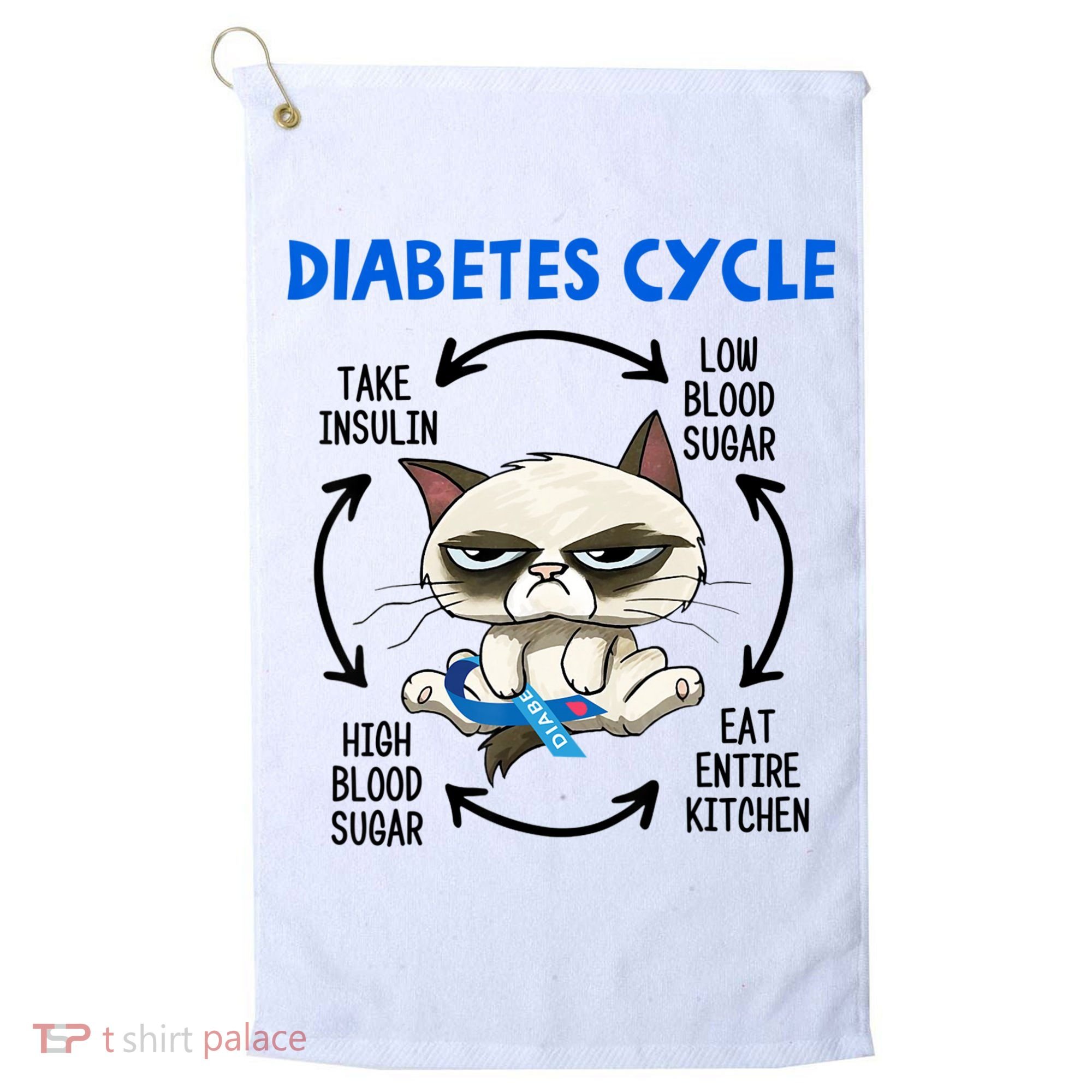 Diabetes Cycle Diabetes Awareness Cat Lover Golf Towel