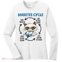 Diabetes Cycle Diabetes Awareness Cat Lover Women's Long Sleeve Shirt thumb 0