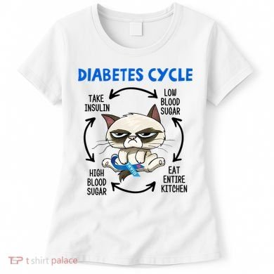 Diabetes Cycle Diabetes Awareness Cat Lover Women's T-Shirt