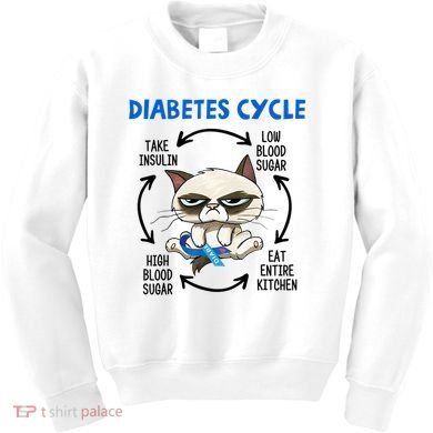 Diabetes Cycle Diabetes Awareness Cat Lover Kids Sweatshirt