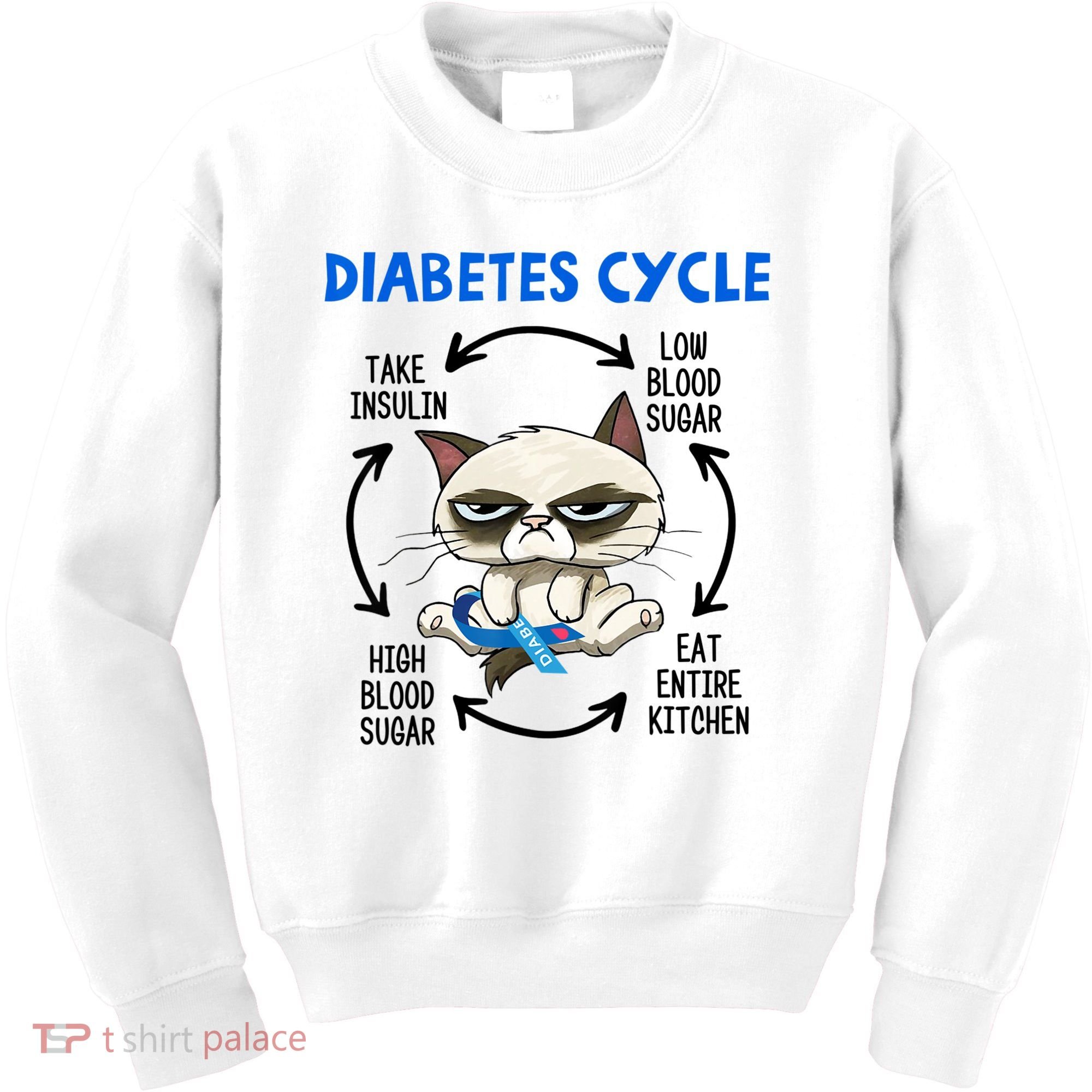 Diabetes Cycle Diabetes Awareness Cat Lover Kids Sweatshirt