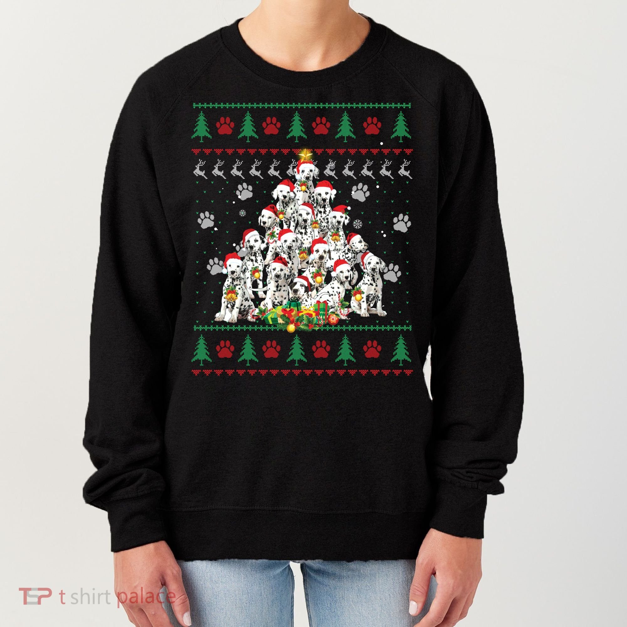 Dalmatian Christmas Dog Lover Gift Ugly Sweater Xmas Tree Gift Women's Sweatshirt