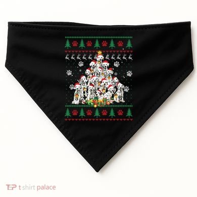 Dalmatian Christmas Dog Lover Gift Ugly Sweater Xmas Tree Gift USA-Made Doggie Bandana