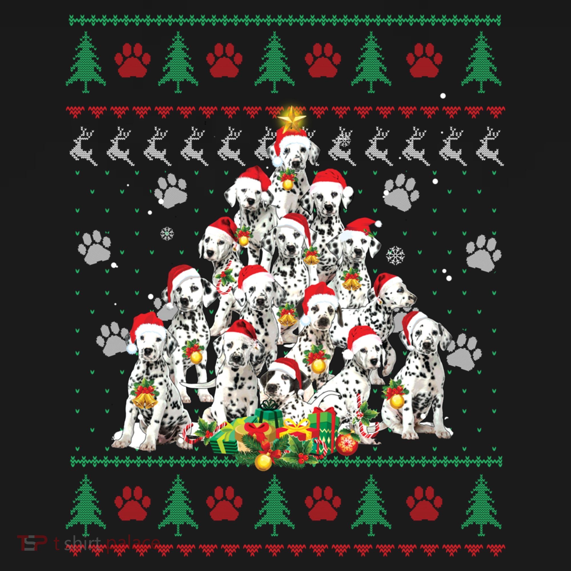 Dalmatian Christmas Dog Lover Gift Ugly Sweater Xmas Tree Gift Backpack