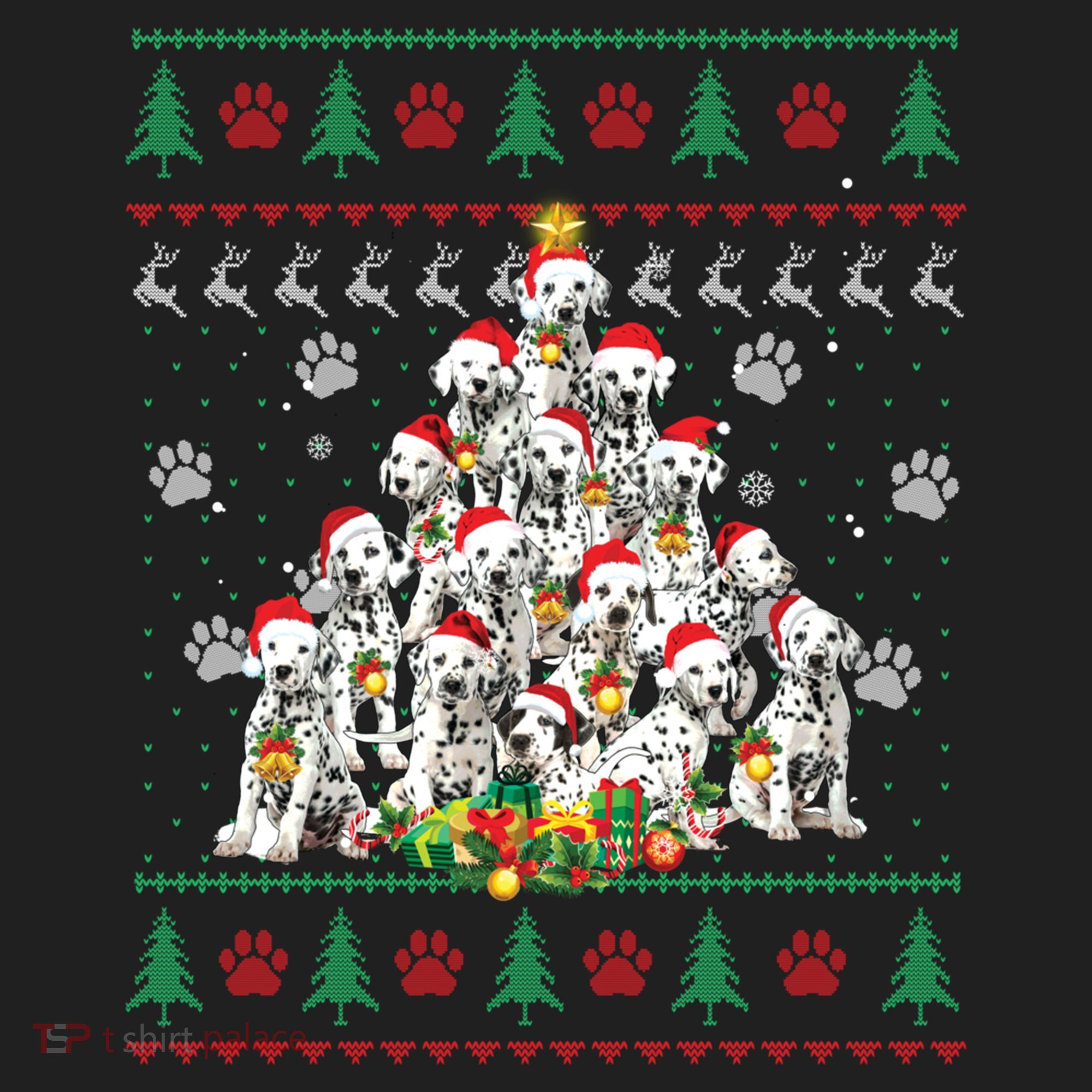 Dalmatian Christmas Dog Lover Gift Ugly Sweater Xmas Tree Gift Beanie