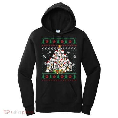 Dalmatian Christmas Dog Lover Gift Ugly Sweater Xmas Tree Gift Women's Hoodie