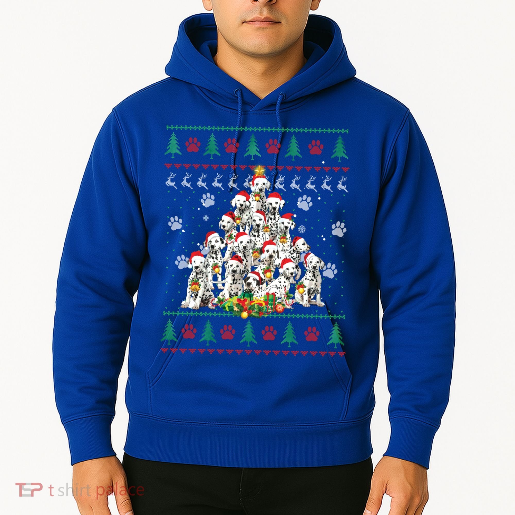 Dalmatian Christmas Dog Lover Gift Ugly Sweater Xmas Tree Gift Hoodie